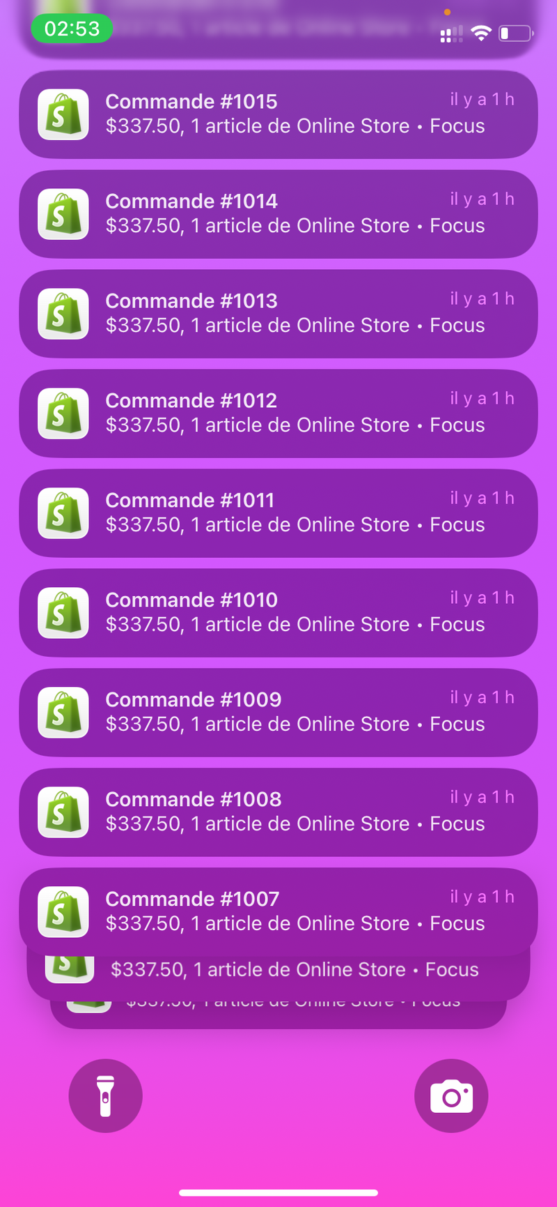 Order notifications